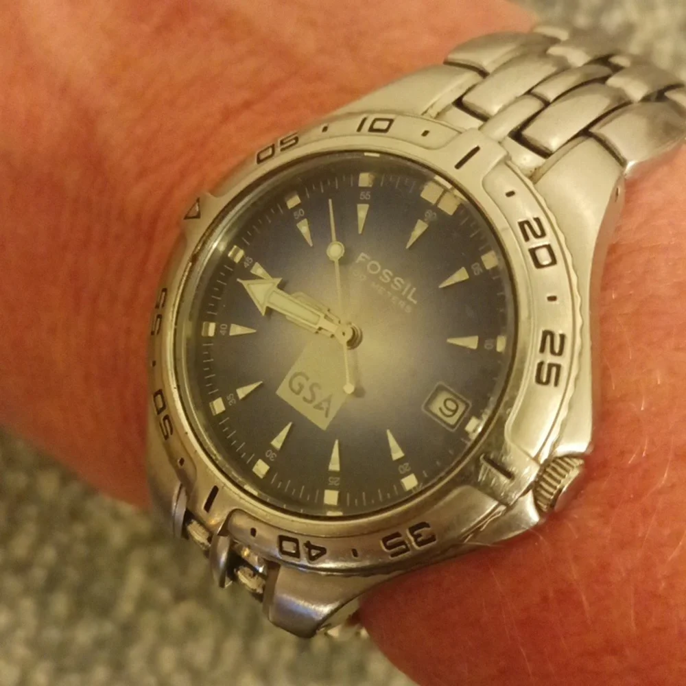 Fossil PR 5187 blue face GSA mens watch